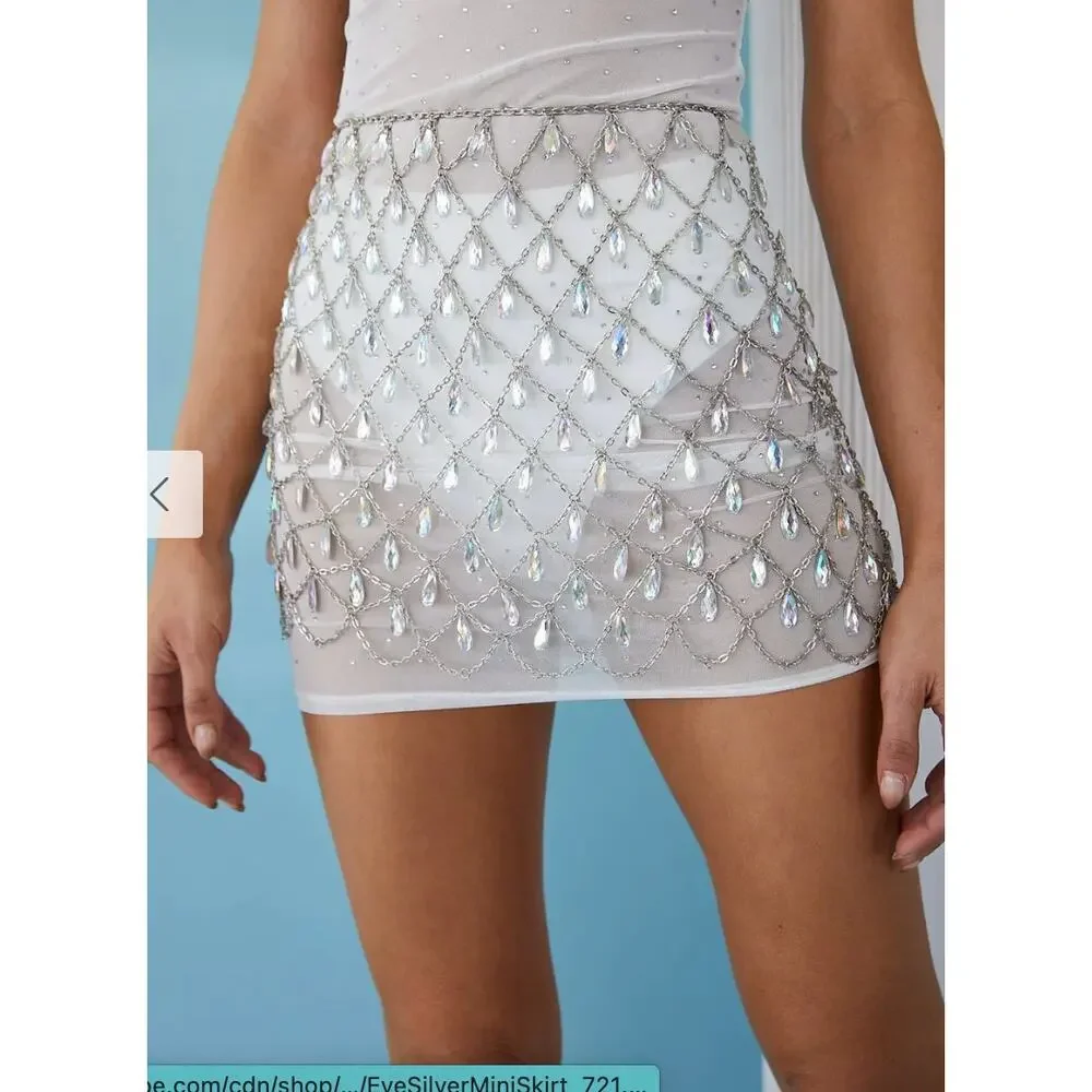 Eve Silver Mini Skirt